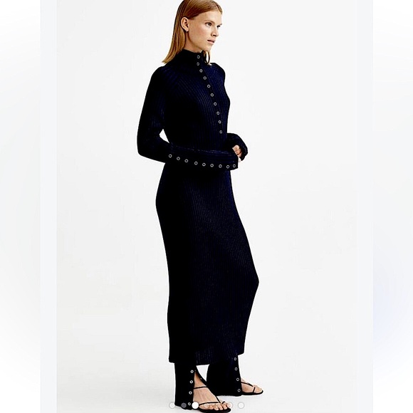 100% Wool Maxi Dress with Button Details - Picture 1 of 9
